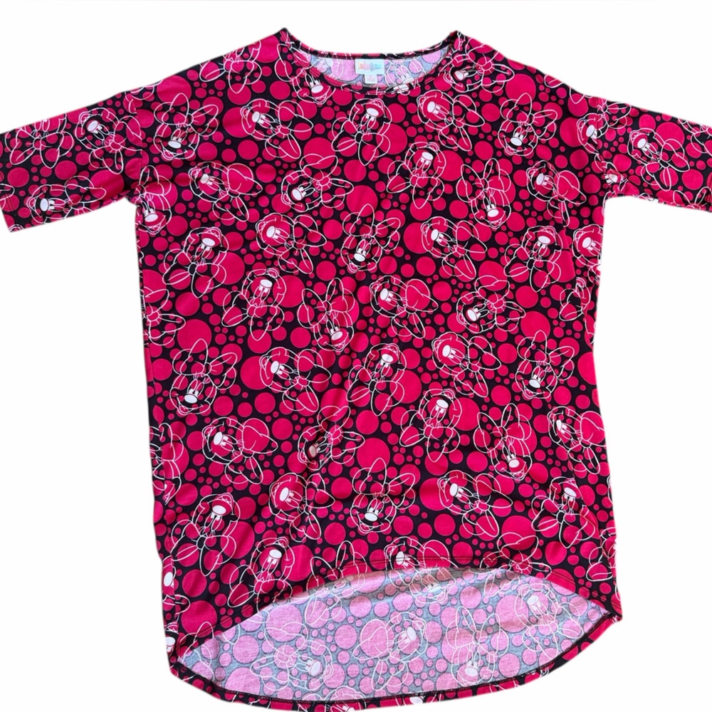 LuLaRoe ladies Disney Minnie Mouse Graphic Tunic short sleeve shirt size Small